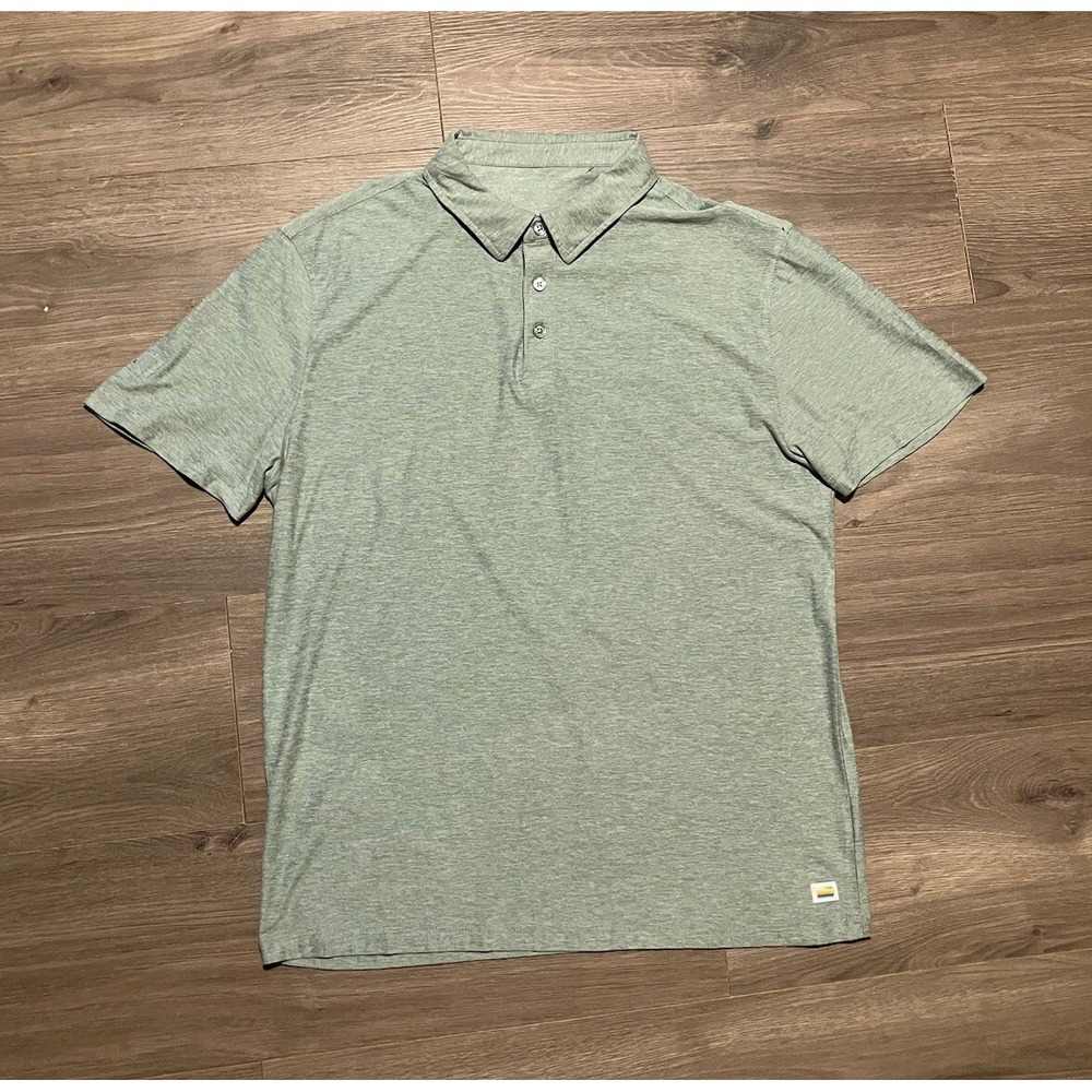 Vuori Strato Tech Polo Shirt Mens Medium Green Performance Stretch Golf Active